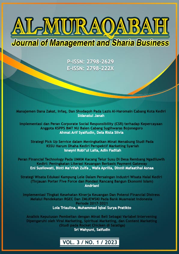 					View Vol. 3 No. 1 (2023): Al-Muraqabah: Journal of Management and Sharia Business
				